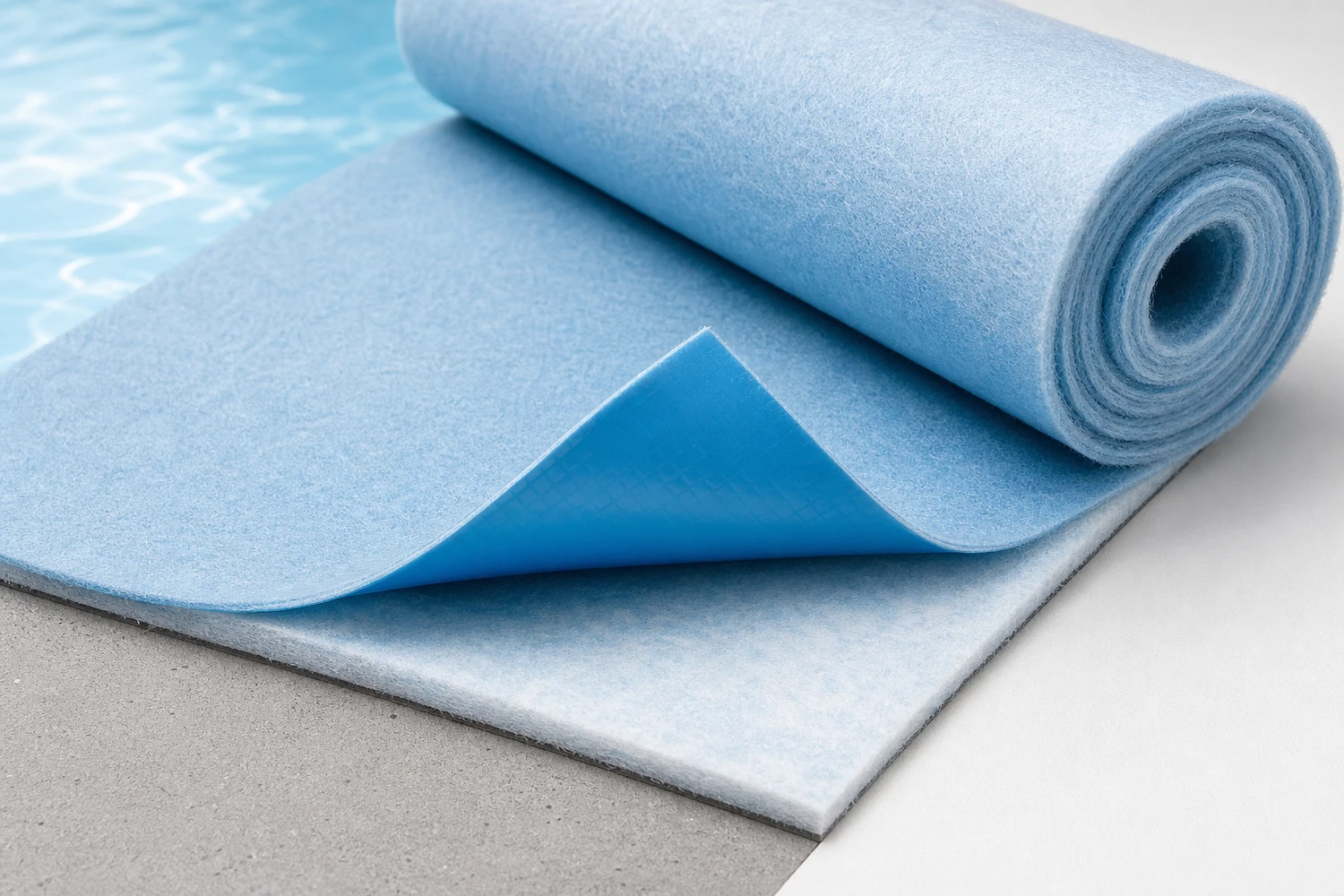 Geotextile felt underlay layer detail